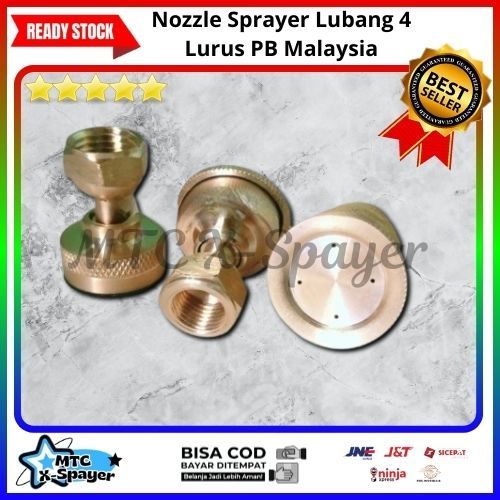 Nozzle Sprayer 4 Mata PB Malaysia Lurus |Spuyer Malaysia Lurus Lubang 4 |Nozzle Kabut 4 Lubang Lurus