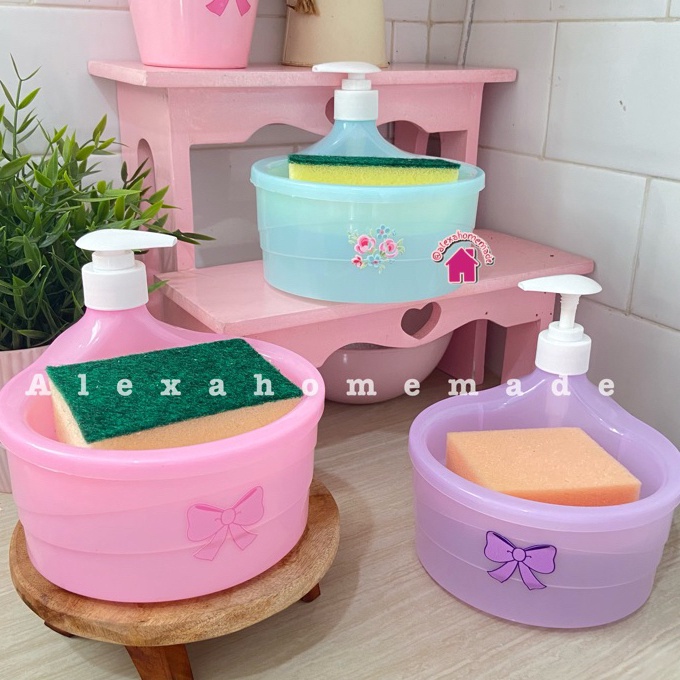 KP8 TEMPAT SABUN CUCI PIRING VIRAL UNIK pink putih hijau