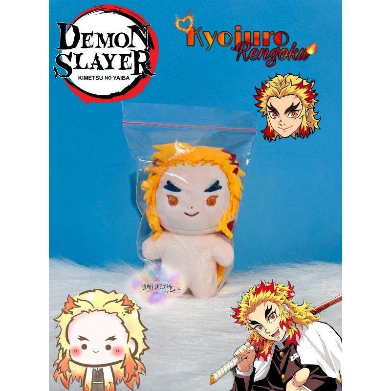 Plush Doll Anime Demon Slayer Kimetsu no Yaiba Chokkorisan Rengoku Kyojuro | Cotton Doll Demon Slaye