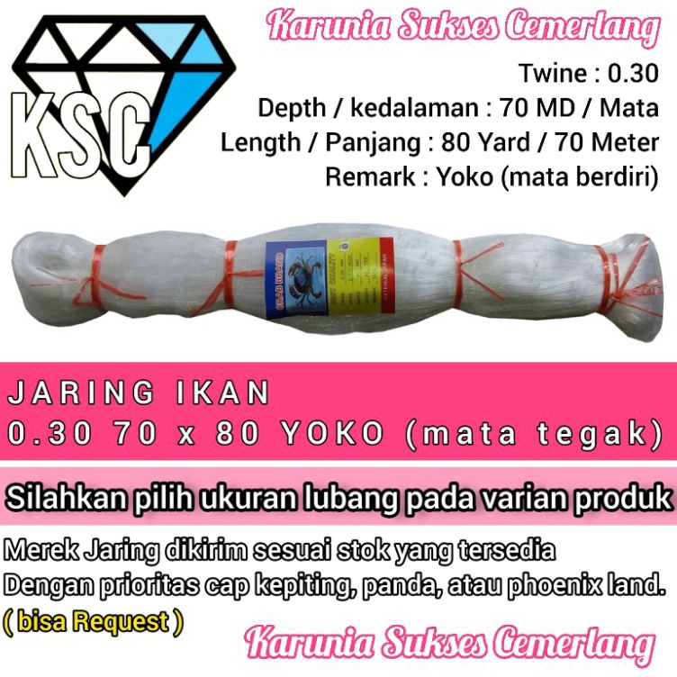 Hot Arrival  JARING IKAN 3 7X8 YOKO MATA TEGAK JARING IKAN SENAR 3  PUKAT 3  JARING KEPITING  JARING