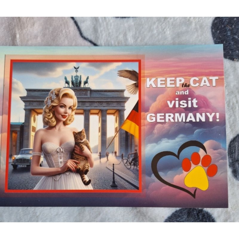 

kartu pos keep cat and visit germany