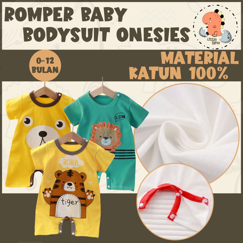 ROMPER KODOK / BAJU JUMPER ONESIES BABY NEWBORN / BAYI UNISEX COWOK CEWEK 1 TAHUN KATUN