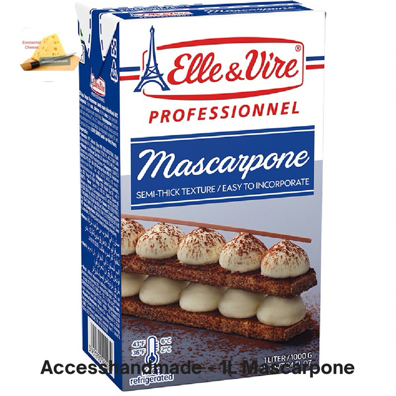 

Mascarpone Elle & Vire cream olah Tiramisu Cake elle&virr France 1Kg 1L