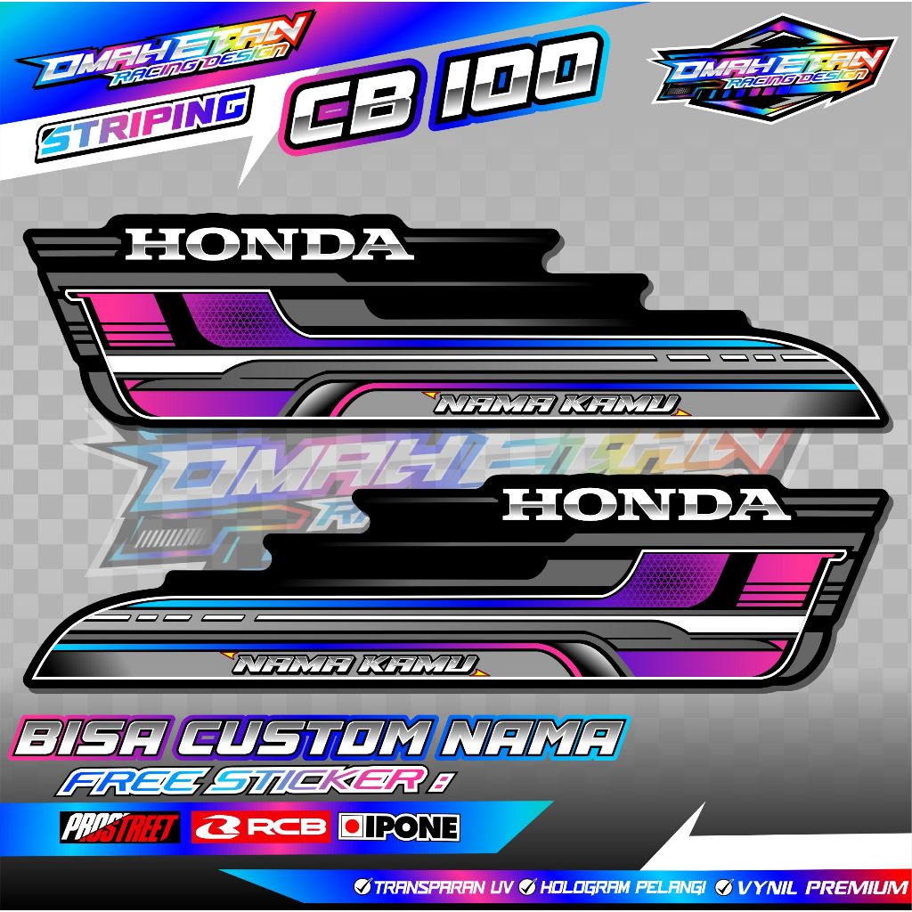 STRIPING VARIASI HONDA CB 100 / STICKER LIST HONDA CB 100