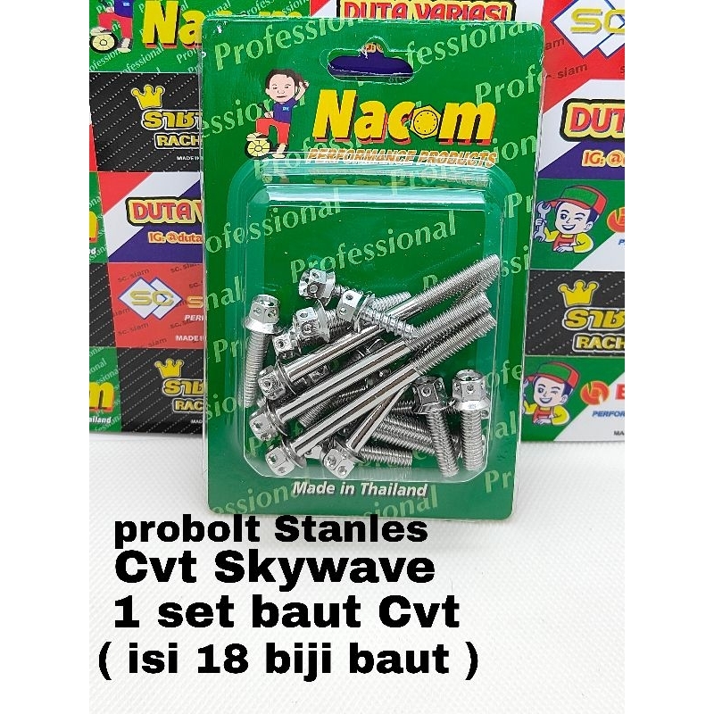 Terlaris Baut Cvt Skywave Stainless Ori Thailand 18 Pcs