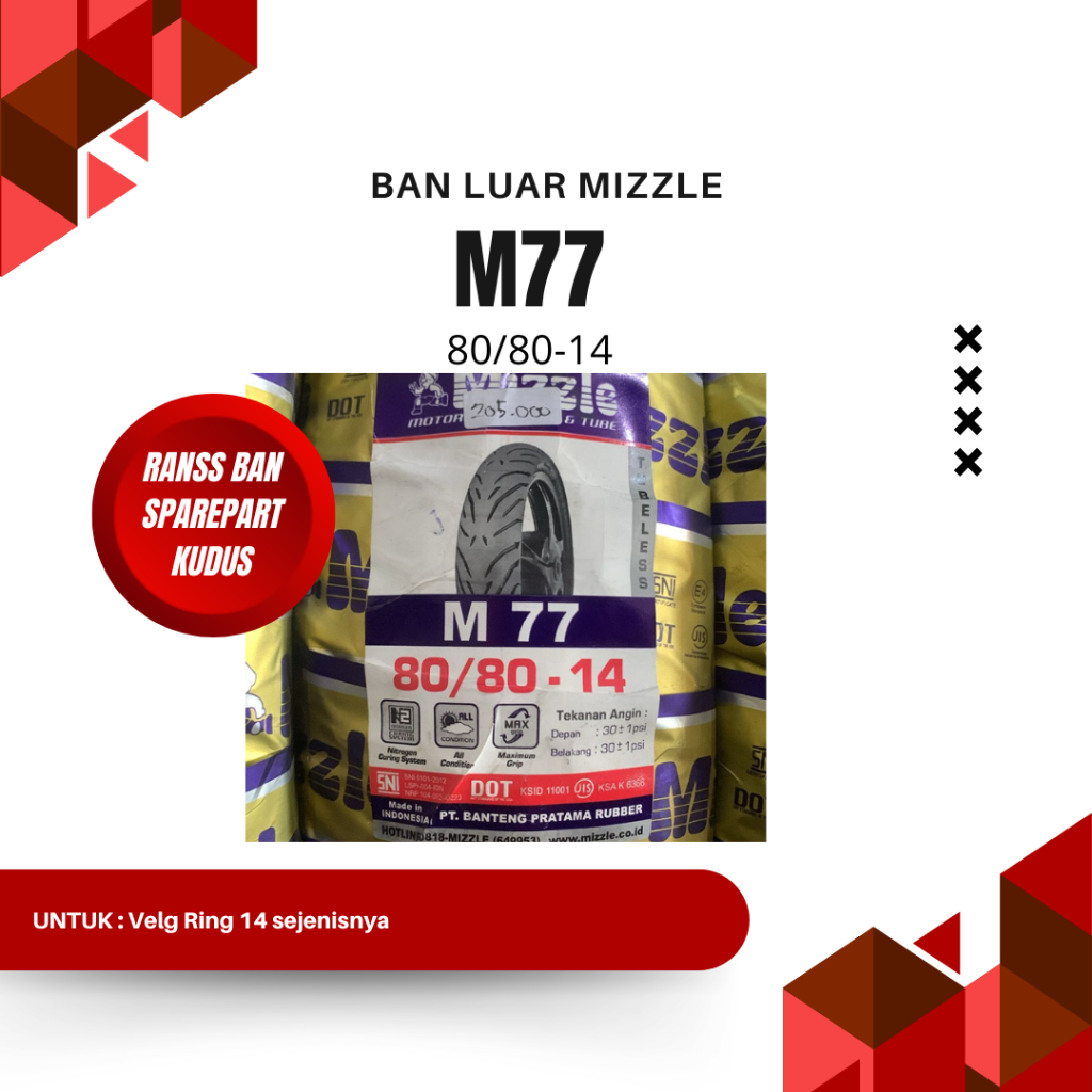 BAN LUAR MIZZLE M77 80/80-14