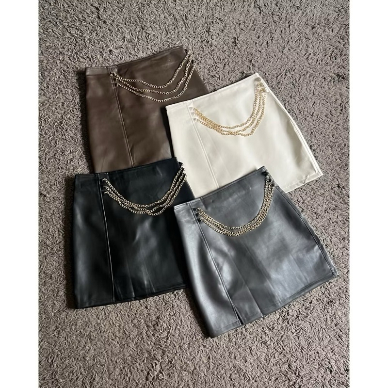 Leather Skort (Cream)