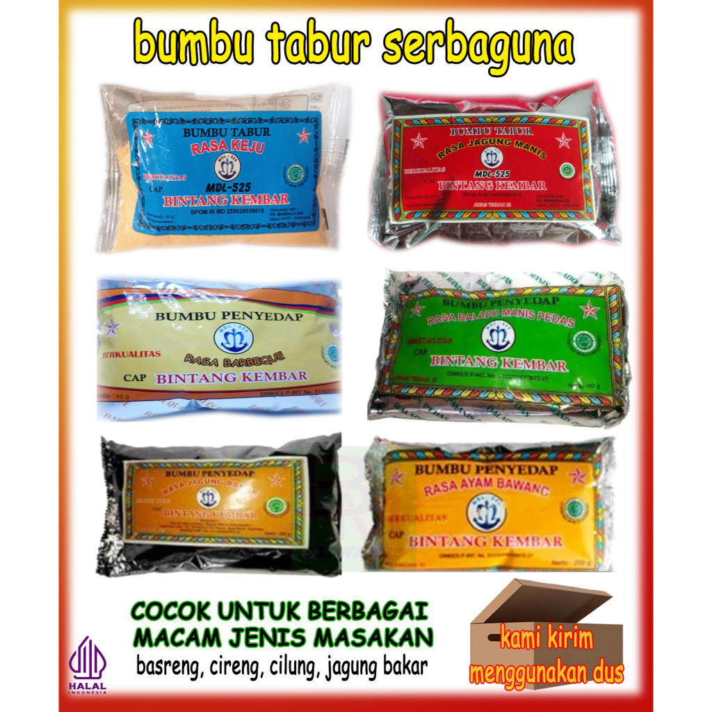 

Bumbu Masak Bumbu Tabur Atom Bintang Kembar MDL 525 Atom Tabur Bubuk Aneka Rasa