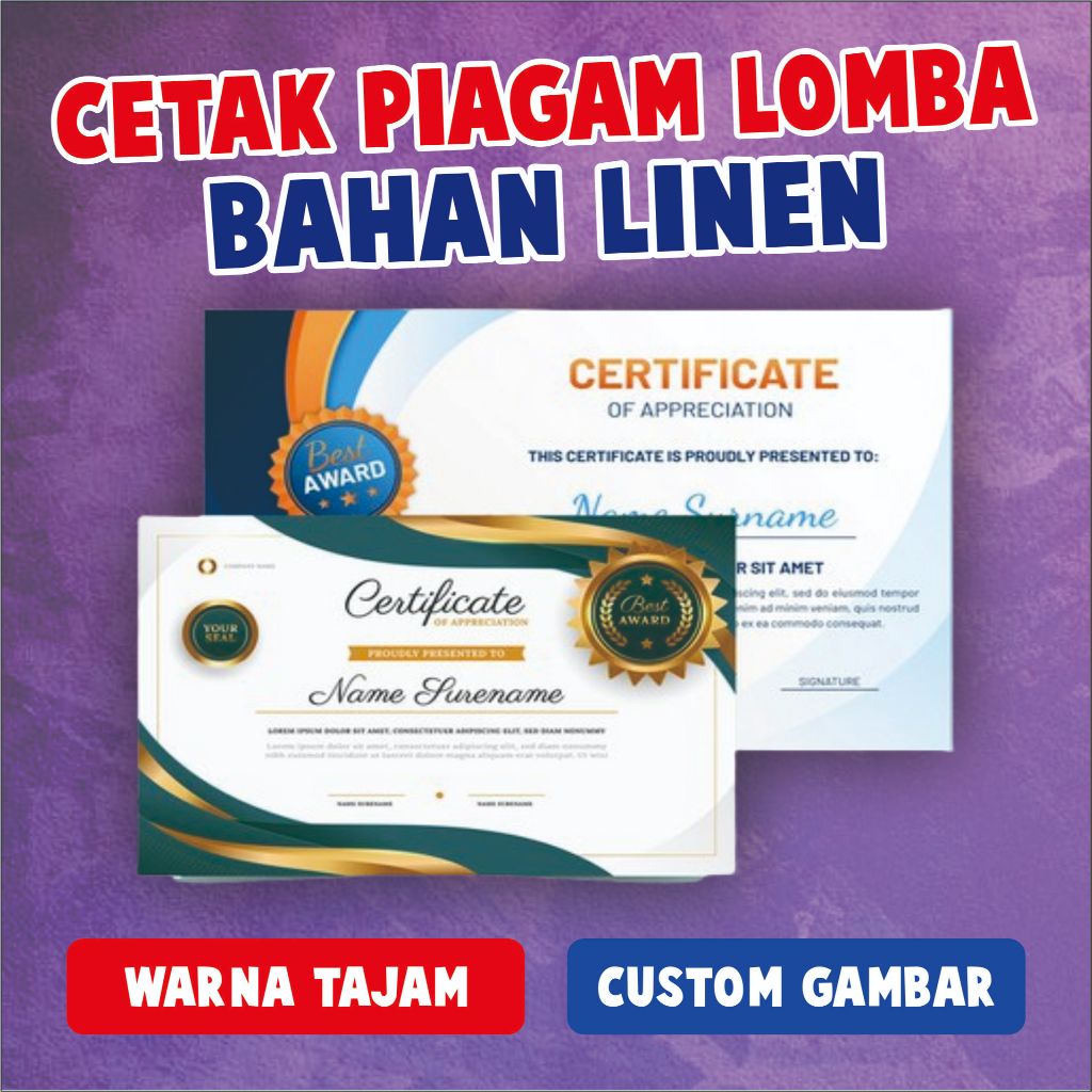 

CETAK PIAGAM LOMBA BAHAN LINEN MURAH