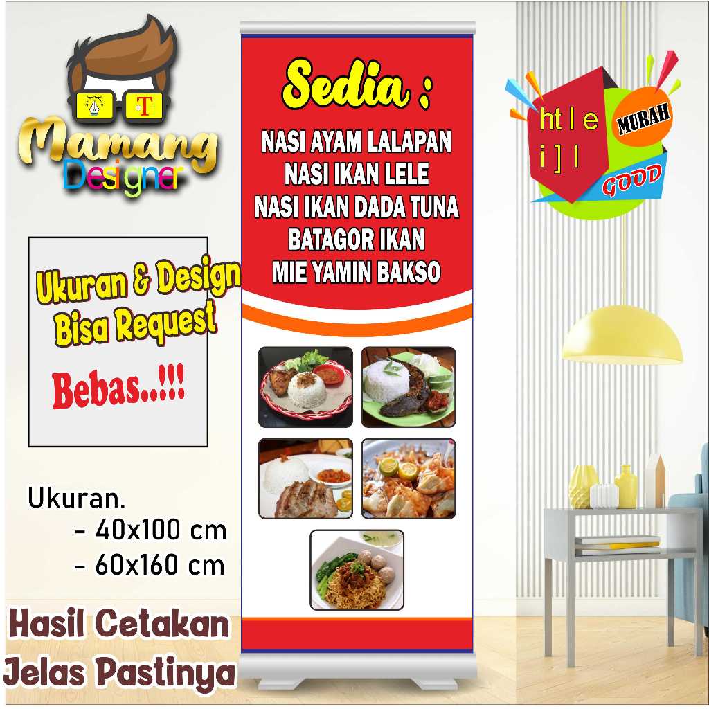 Banner Spanduk Custom Warung Nasi atau warung Makan bb