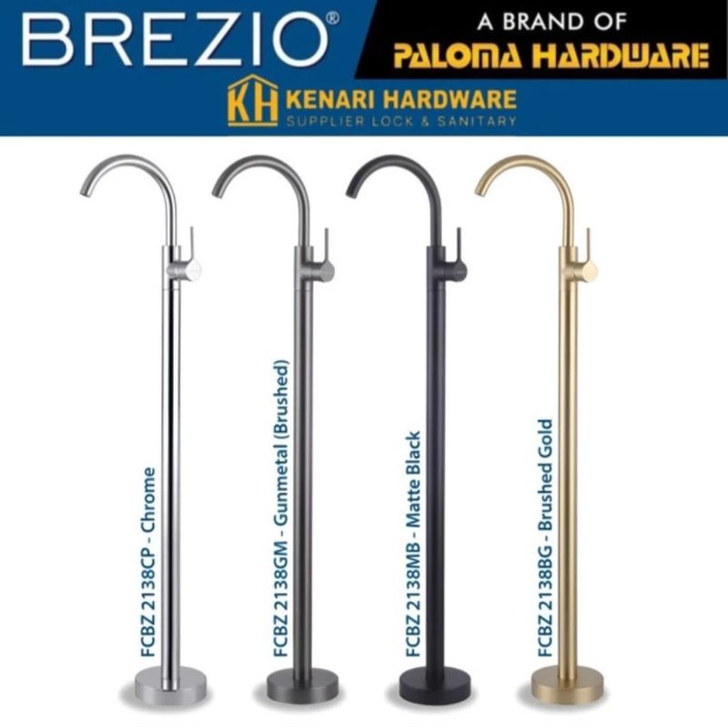 BREZIO Keran Wastafel Freestanding Floor Standing Padestal Cuci tangan Kran Air Panas Dingin Berdiri