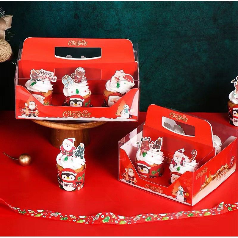 

Christmas Cupcake Box Kotak Muffin Natal Box Hampers Box Puding Natal