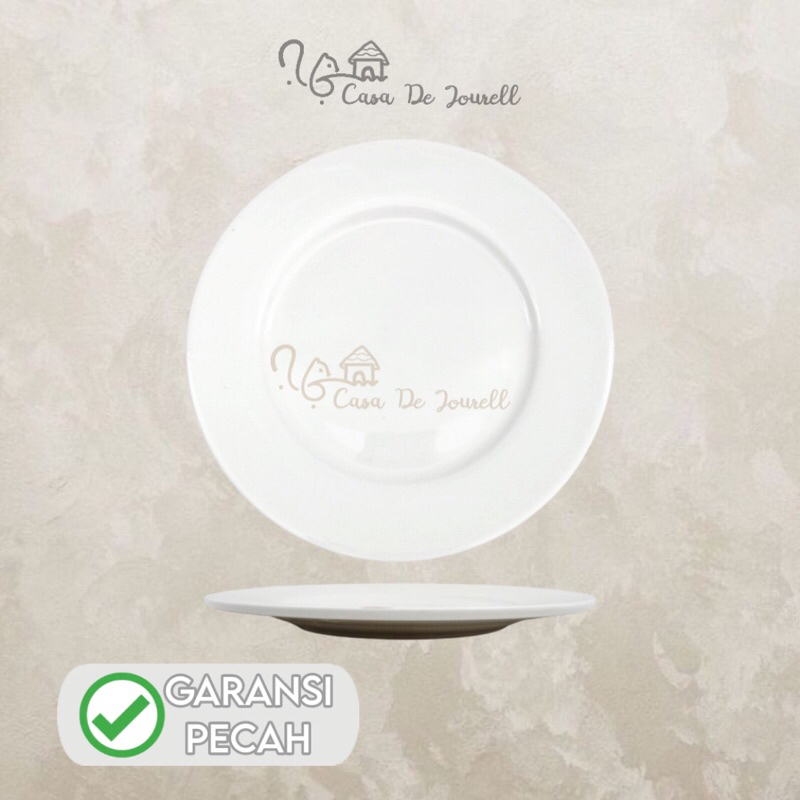 Piring Ceper 9” Dalam P/Keramik/Piring ceper putih polos/Piring ceper