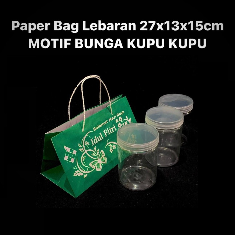 

( 5 pcs ) Kotak Paperbag Hampers Lebaran Tas Jinjing Eid Mubarak Muat 4 Toples Kuker 250gr