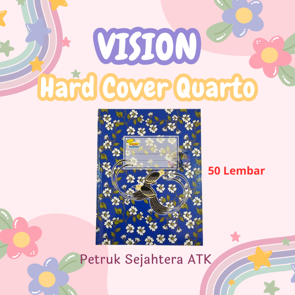 [PCS] BUKU TULIS HARD COVER VISION QUARTO 50 LEMBAR KUARTO KWARTO