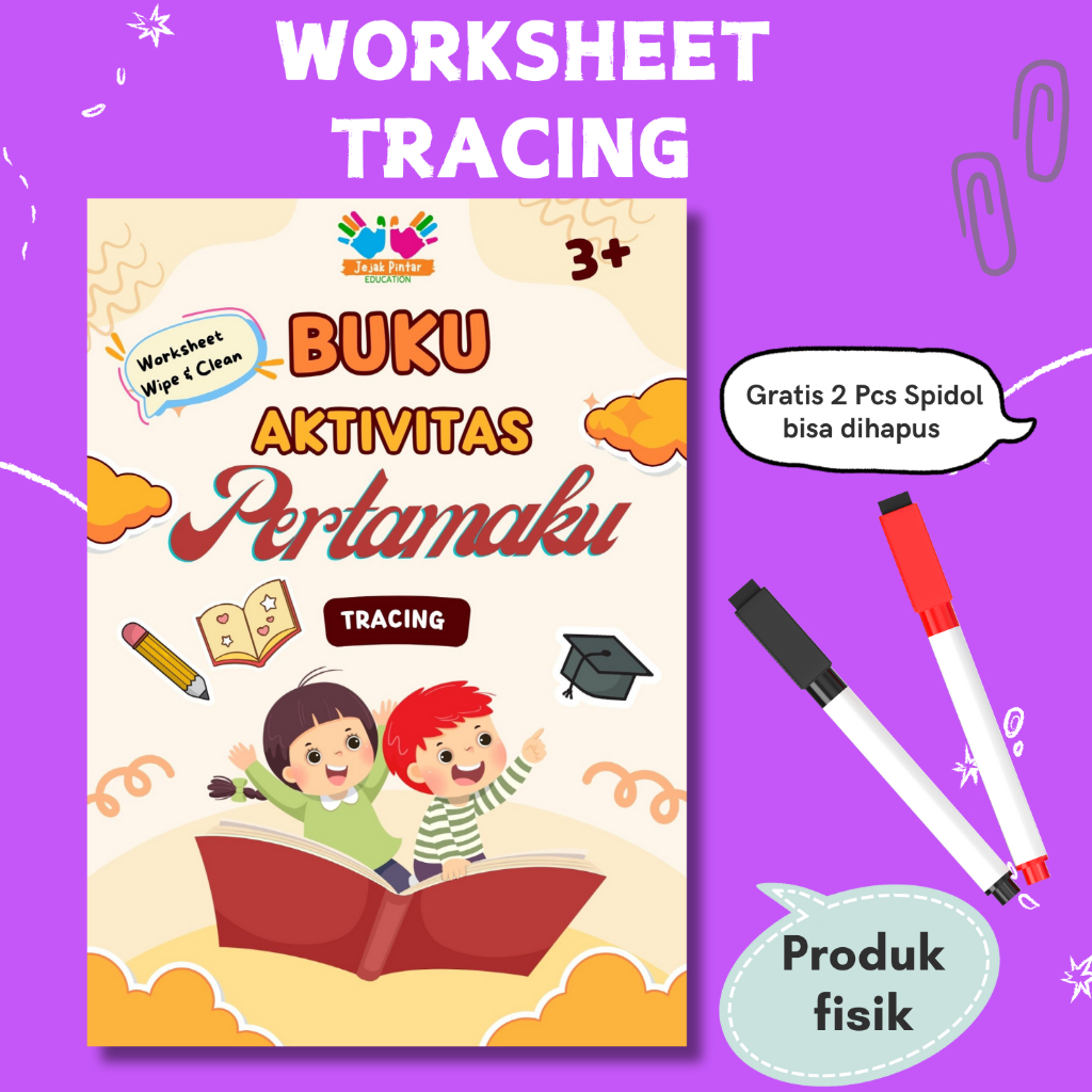 - Activity Worksheet  Seri Tracing - Lembar Kerja Edukasi Aktivitas Anak - Usia Dini Paud  3-4 Tahun