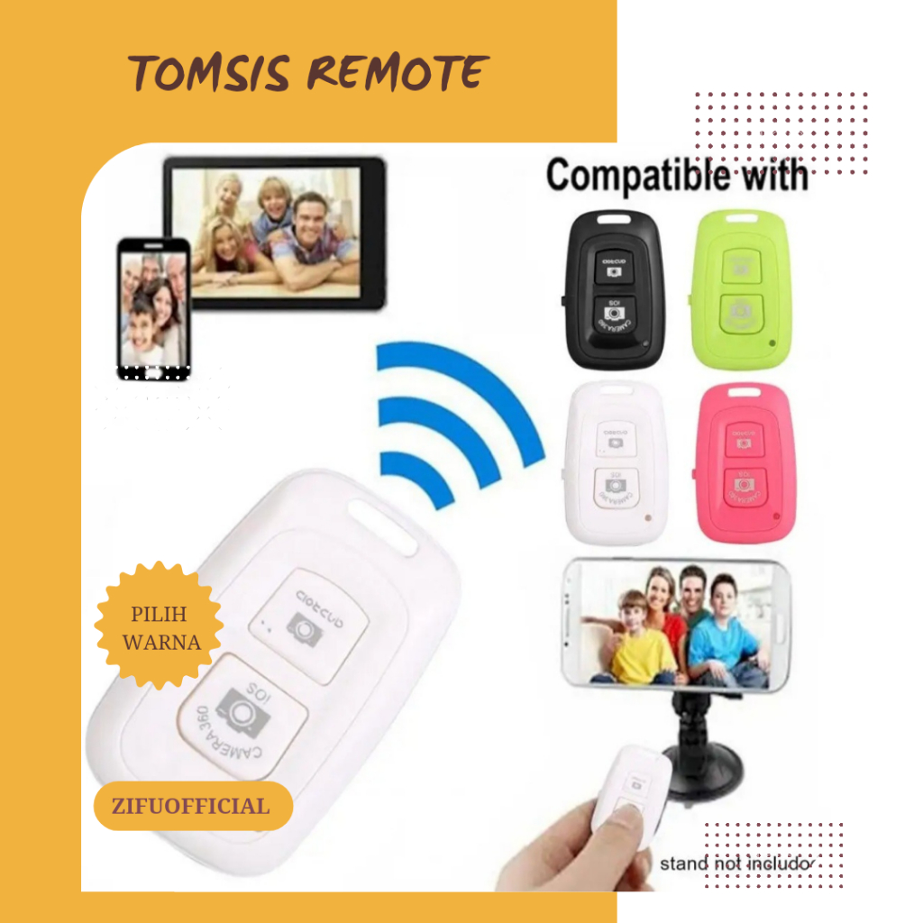 ZIFU  Tomsis Remote Bluetooth Kamera Hp/Remote Shutter Kamera Android IOS/Remote Wireless