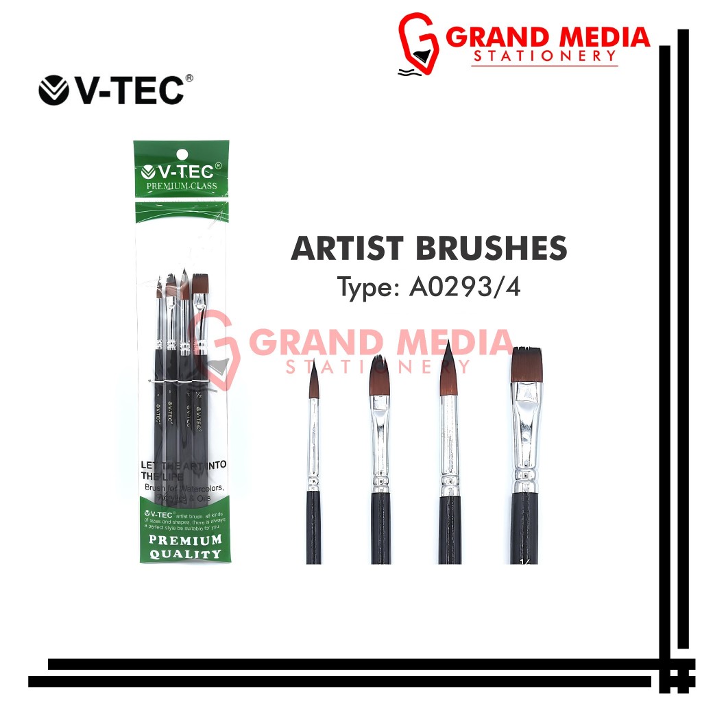 

[GRAND MEDIA] KUAS CAT AIR / CAT MINYAK / BRUSH / LUKIS / ACRYLIC / V-TEC A0293/4