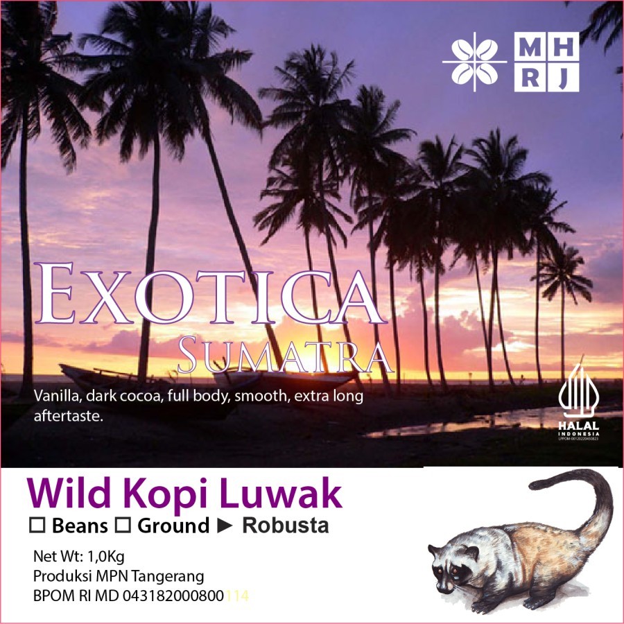 

Kopi Luwak Robusta Exotica Sumatra 1kg Econo pack Indonesia luxury coffee - Biji-beans