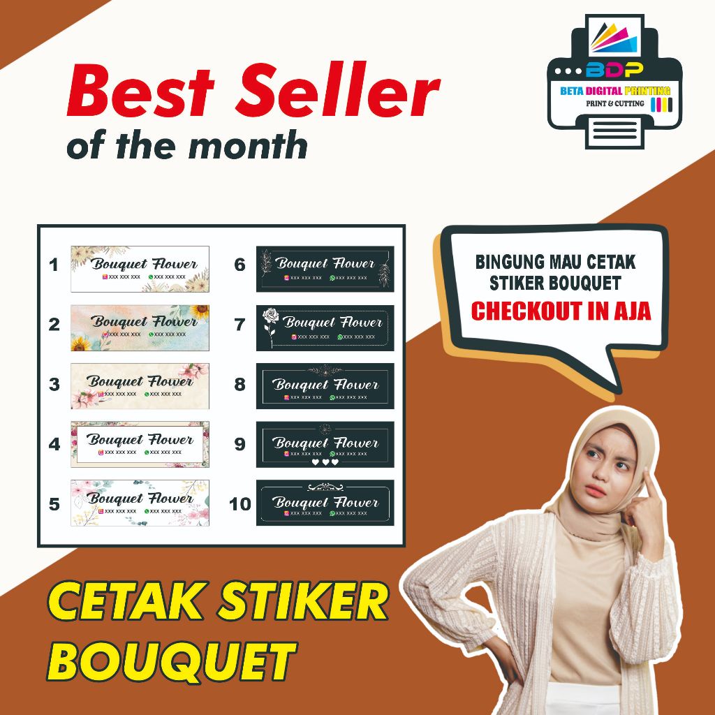 

[112] Sticker Buket Bunga Ukuran 6x2cm