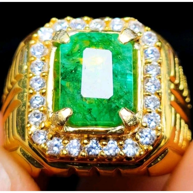 Batu Permata Zamrud Colombia Natural Top Luster