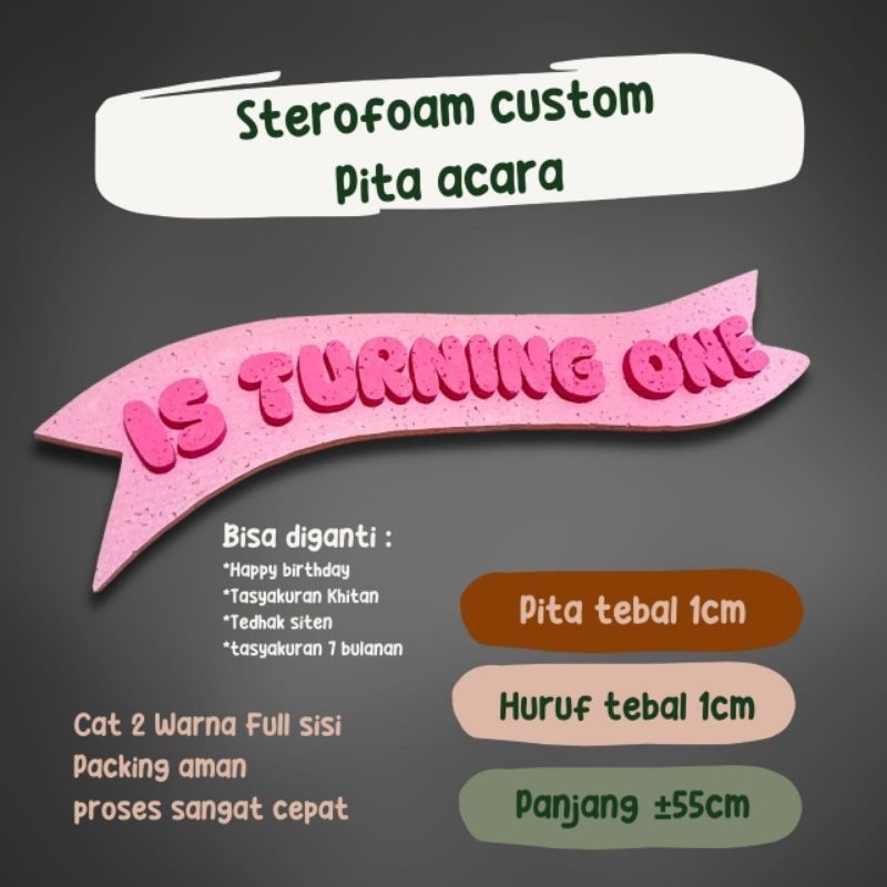 Pita Acara Styrofoam,backdrop ulang tahun,aqiqah,khitan,tedhak sinten