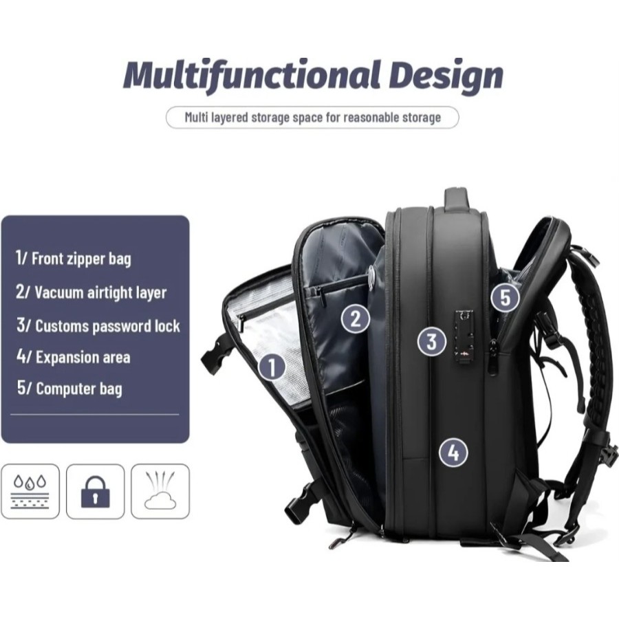 MH - Airback backpack vacuum laptop bag travel tas vacuum 7757