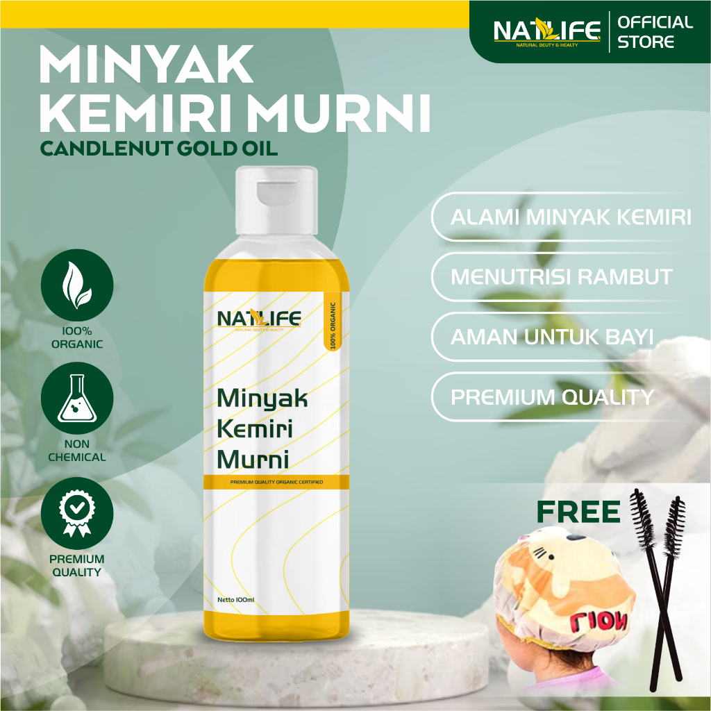 MINYAK KEMIRI MURNI NATLIFE 100ML || ASLI MINYAK KEMIRI || candlenut oil (BPOM SP-PIRT)