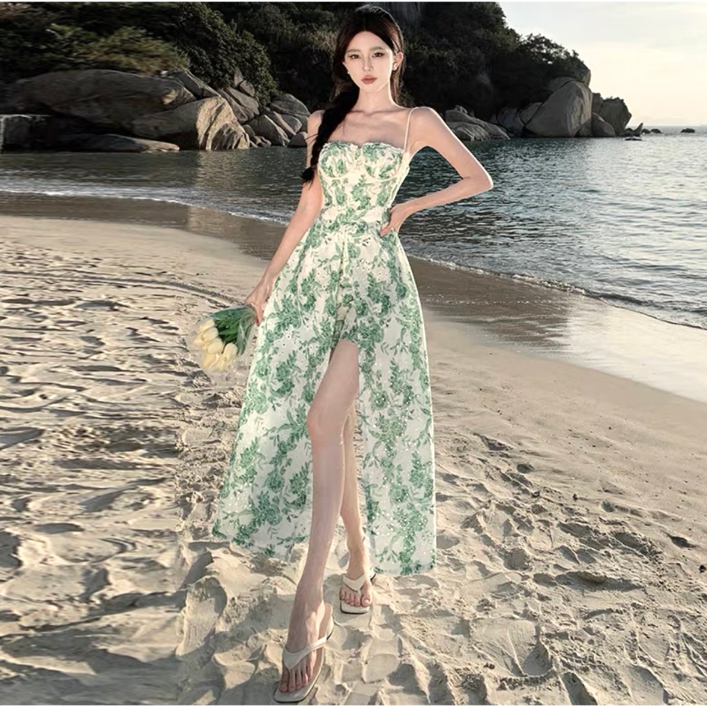 Dress + Celana pendek wanita women baju pantai wanita short fashion premium casual midi murah SS0066