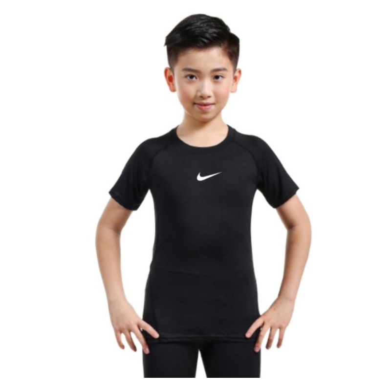 Kaos Manset Anak Lengan Pendek Olahraga Renang Baju Baselayer Junior Anak Laki-laki Dan perempuan