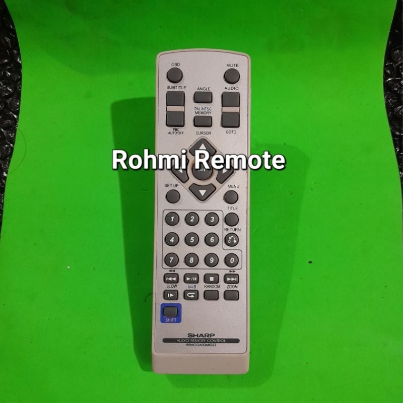REMOTE REMOT DVD AUDIO SHARP RRMCGA006BGZZ ORIGINAL ASLI