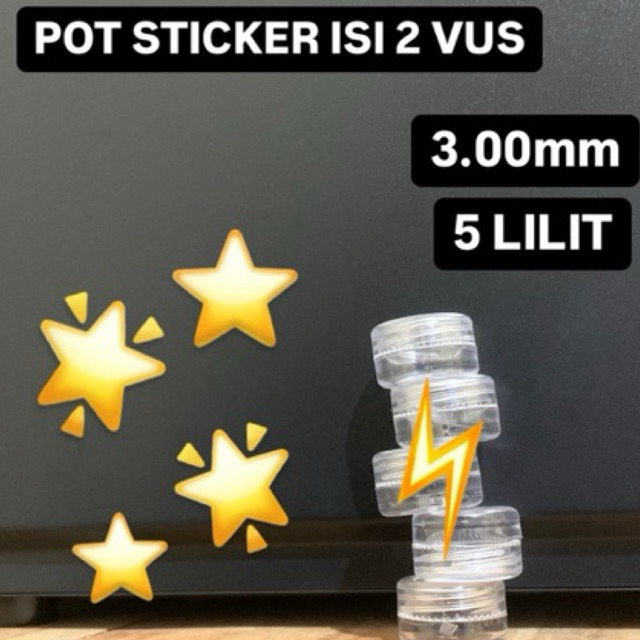 

sticker pot cream clear bening clap 3.00mm isi 2