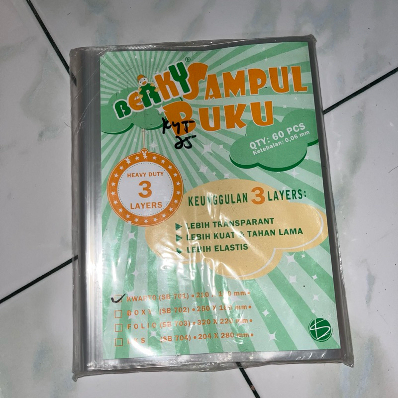 

buku novel sampul buku berky kwarto 60pcs 3layers