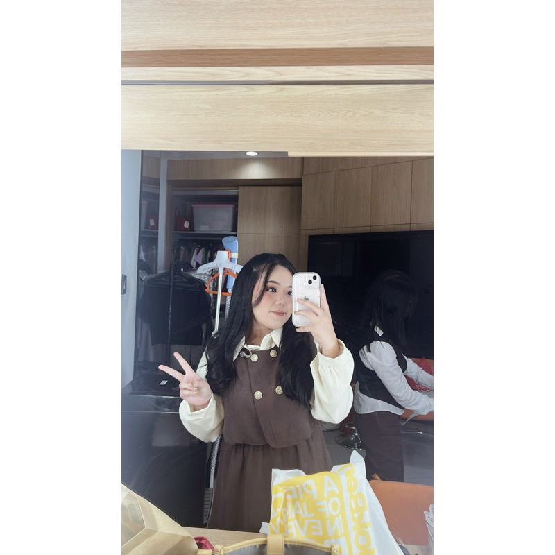 Dress Wanita Vintage Coklat - Preloved