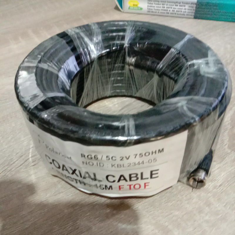 Kabel Parabola 15M Lengkap Konektor kabel Antena Parabola