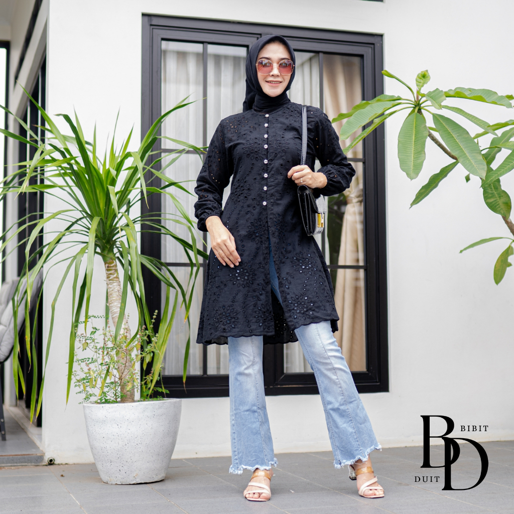 PAKET HEMAT ATASAN CHEA TUNIK WANITA KATUN BORDIR COTTON BOLONG PREMIUM JUMBO PUTIH TUNIC KONDANGAN