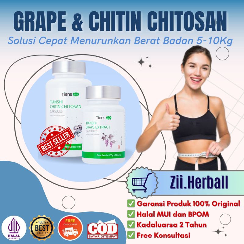 Grape Extract Kapsul Pelangsing Badan Kapsul Detoks Kapsul Slimming Chitin Chitosan Herba...