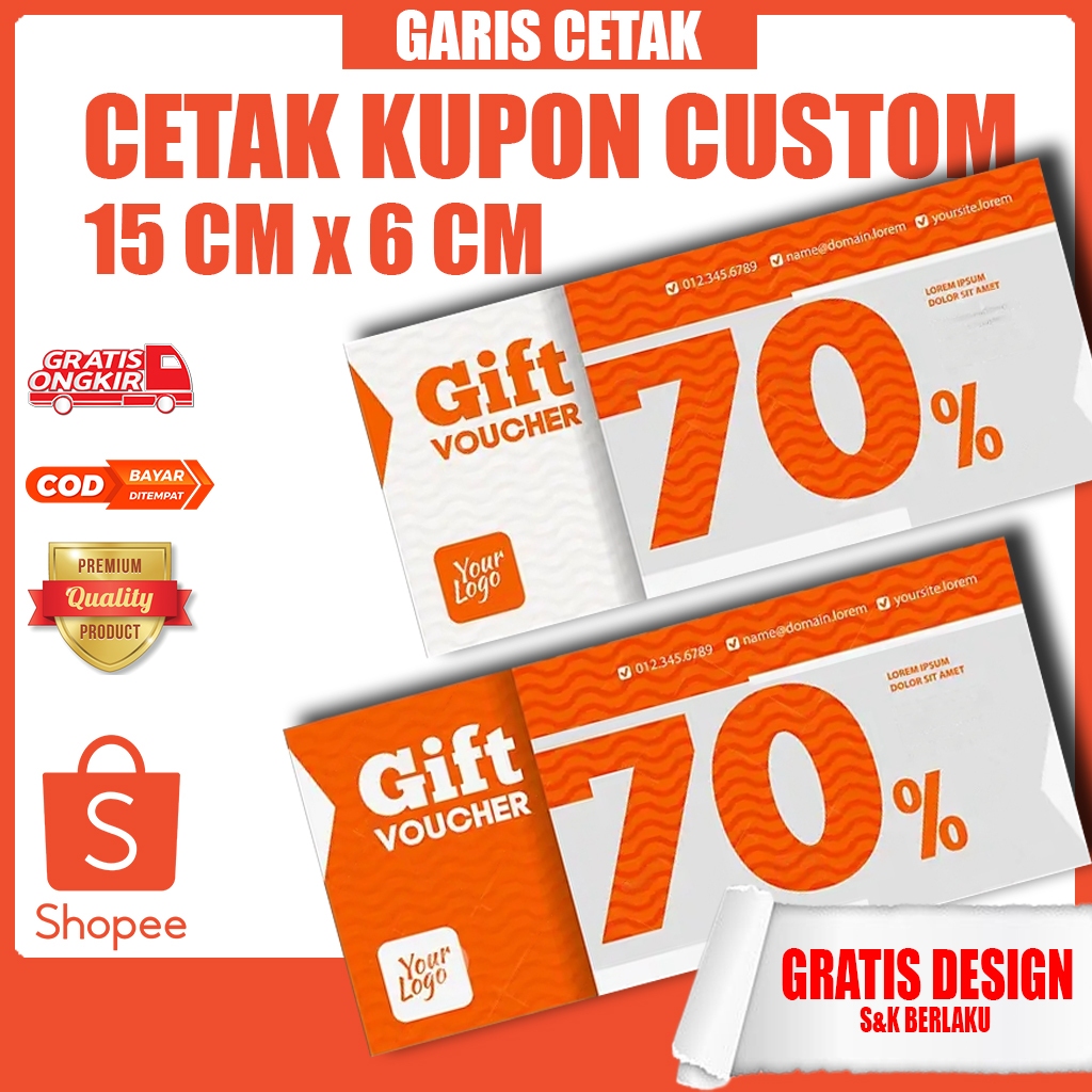 Cetak Kupon Custom | GRATIS DESIGN | Bahan Artpaper Tebal 150 AP