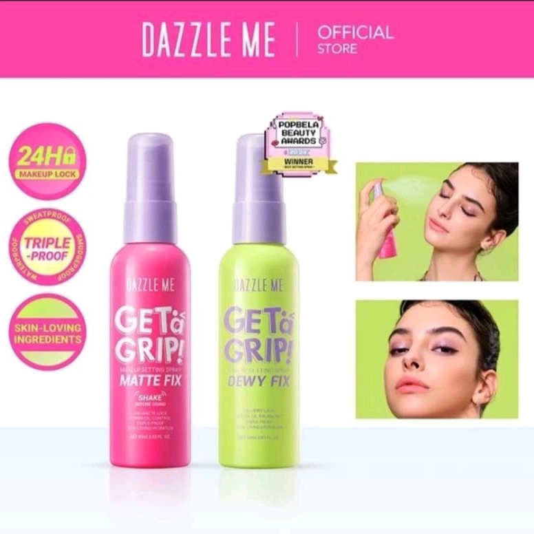 DAZZLE ME Setting Spray Get A Grip Makeup Setting Spray Matte 60ml - Setting Spray Dazzle Me