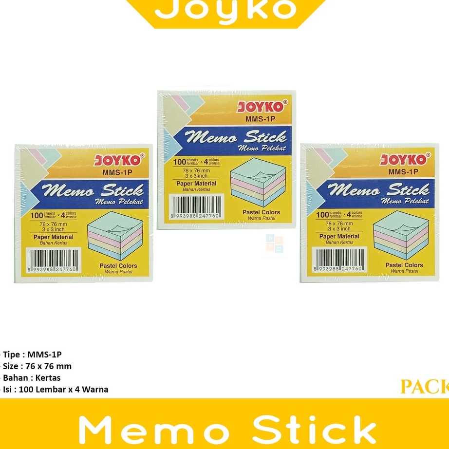 

BELI SATU GRATIS SATU Kertas Catatan MMS1P Memo Stick Pack