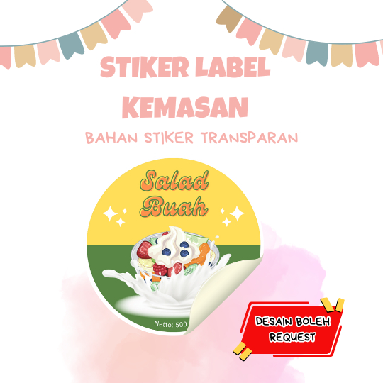 

STIKER LABEL KEMASAN CETAK + CUTTING POLA BAHAN VINYL TRANSPARAN >>FREE DESIGN<<