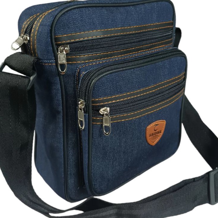 KF7 Tas Selempang Pria Wanita Tas Waistbag Tas Slingbag Bahan Levis Denim Model