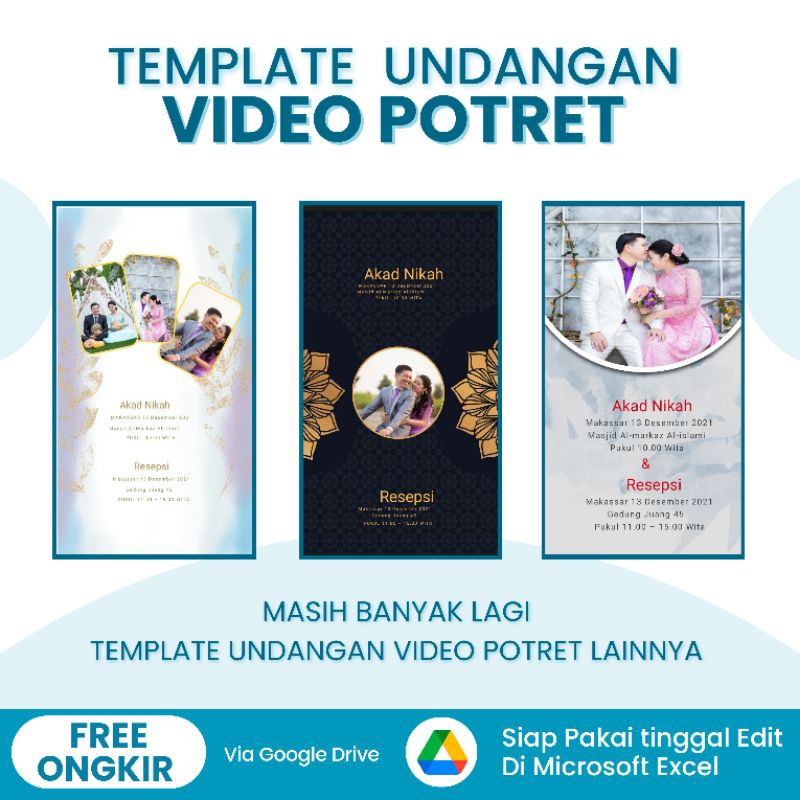 130+ Template Undangan Pernikahan Video Premium Edit Menggunakan Microsoft Excel