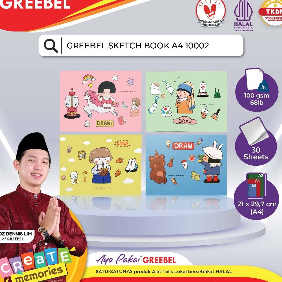 

GRATIS ONGKIR GREEBEL SKETCHBOOK A4 12 Buku Gambar Sketsa Drawing Book