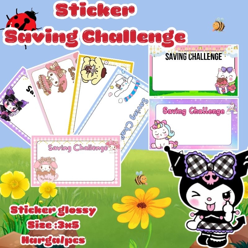 

♡•♡ strawberryid STICKER TANTANGAN MENABUNG ♡•♡ 1PCS LEMBAR STIKER SAVING CHALLENGE SINKING FUND CHROMO BONTAX STIKER POUCH SAVING CHALLENGE BINDER MENABUNV