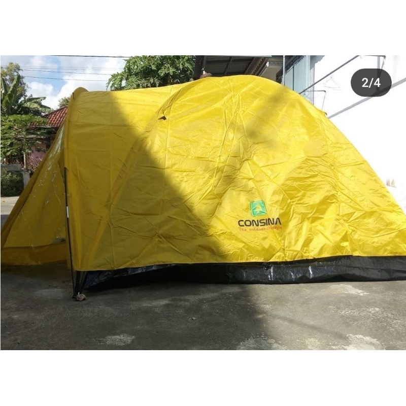 Tenda Dome Camping Consina Magnum Kapasitas 5 orang Warna Kuning Second Mulus Ex Rental Harga Obral 