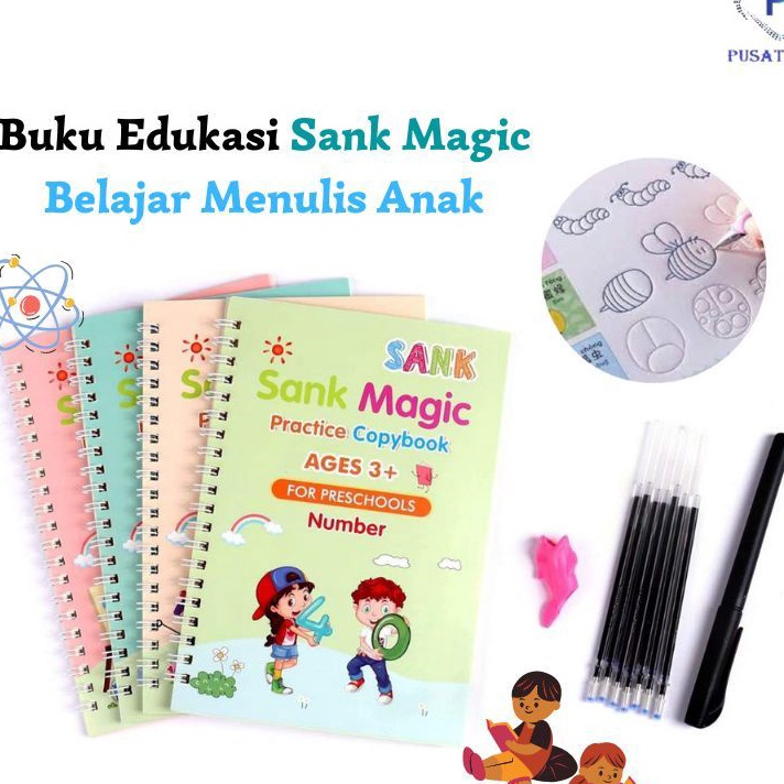 

BIG SELLER sank magic book set 4 book pulpenrefill buku menggambar menulis dan berhitung