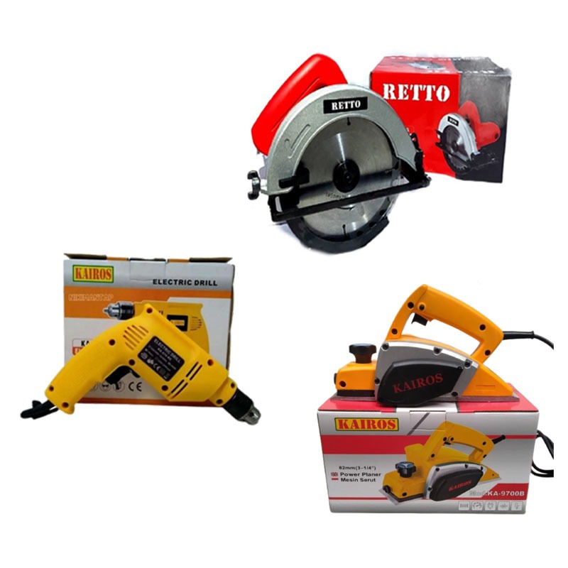 paket SPESIAL hemat ALAT TUKANG KAYU Mesin Gergaji / Mesin Potong kayu / circular saw + bor 10mm bol
