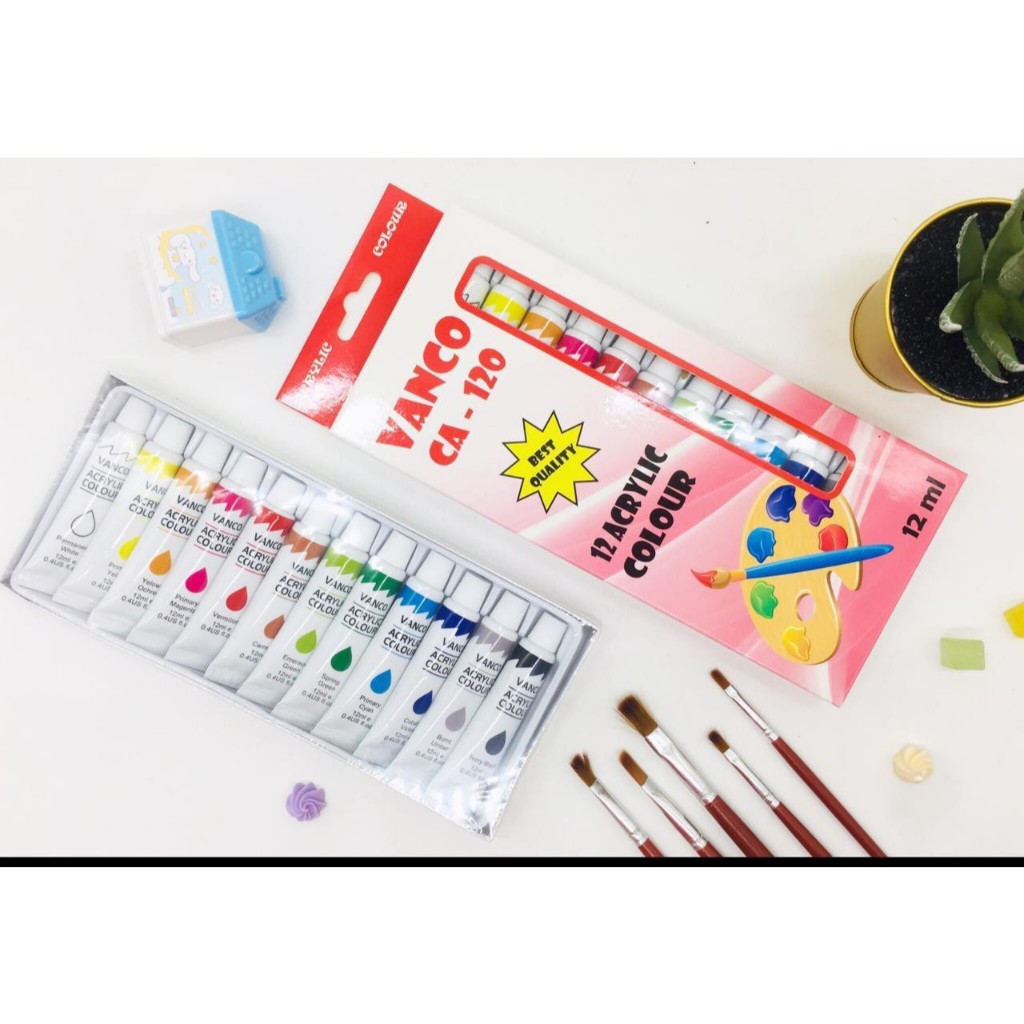 

[1 Set] Cat Acrylic Vanco 12 warna