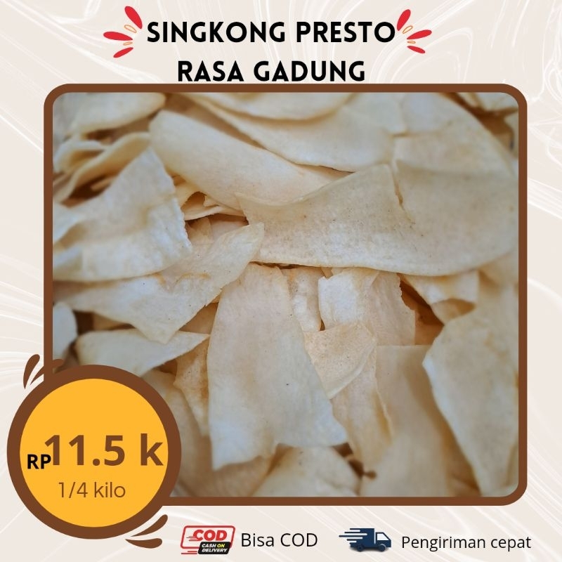 

keripik Singkong Presto Rasa Gadung Asin Gurih kemasan 250gr 500gr